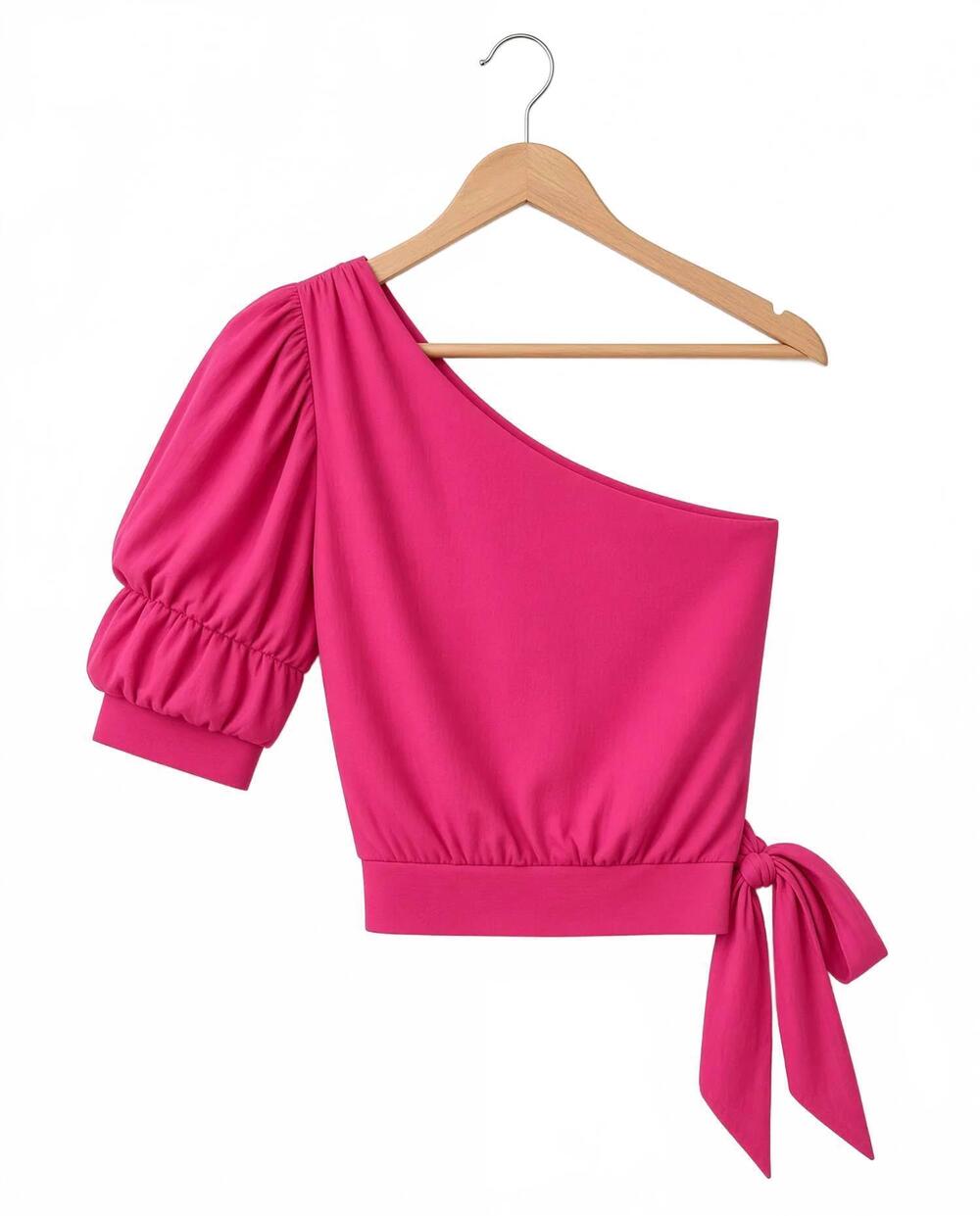 NEW DO+BE women's one shoulder tie top in pink